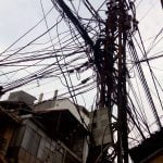 Tendido eléctrico en Hanoi