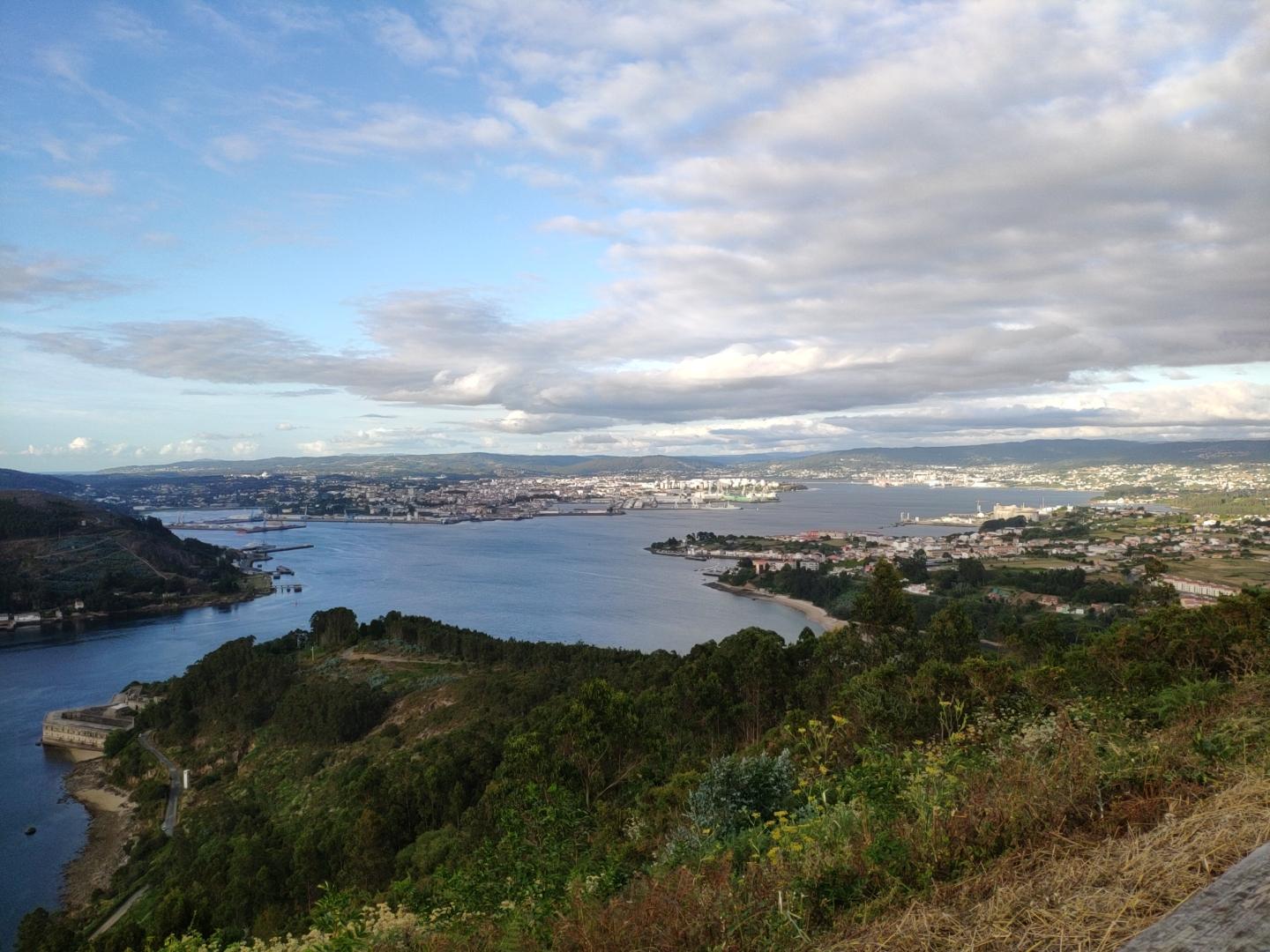 Panoramica de la ría de Ferrol desde Montefaro