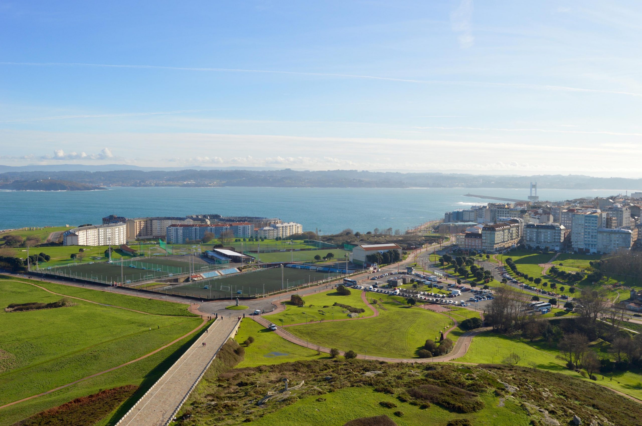 Vistas de Coruña desde la Torre de Hércules