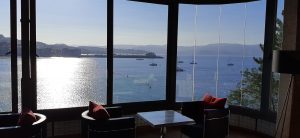 Mirando a la bahía de Silgar desde el Gran Talaso Hotel Sanxenxo