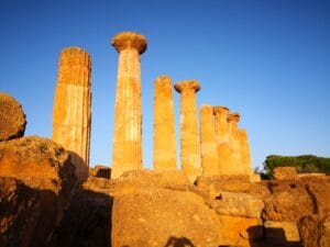 En el Templo de Heracles en Agrigento