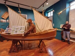 Maqueta de trainera en el Museo Provincial do Mar