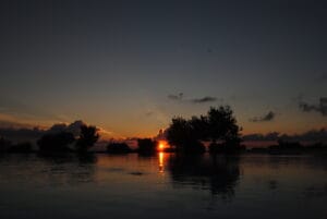 Puesta de sol en el trullo Capo di Gallo